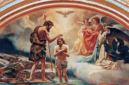 Крещение Господне, роспись Храма Христа Спасителя 
(автор воссоздания В.И.  Нестеренко)